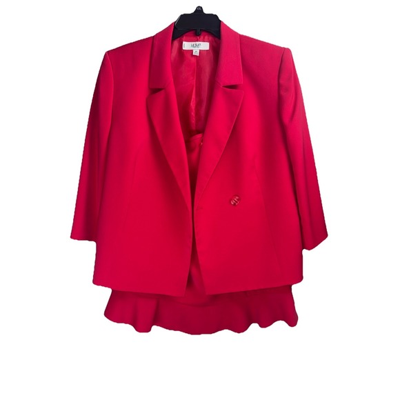 Kasper Pants - Kasper Pink Petite 16P Women's Suit Set‎ Jacket & Skirt Polyester Elastane